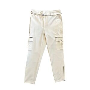 White House Black Market The Slim Ankle Cargo Pants‎ Ecru Size 6